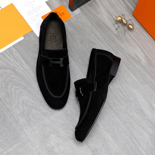 Replica Hermes Leather Shoes For Men #1225934 $92.00 USD for Wholesale