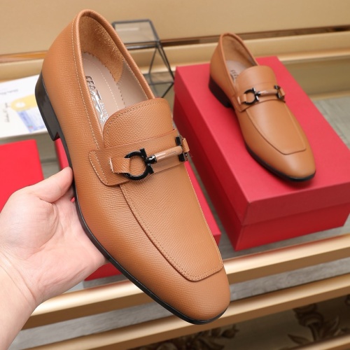 Replica Salvatore Ferragamo Leather Shoes For Men #1226123 $122.00 USD for Wholesale