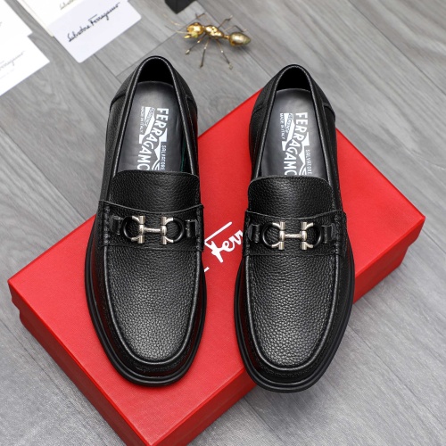 Replica Salvatore Ferragamo Leather Shoes For Men #1226271 $88.00 USD for Wholesale