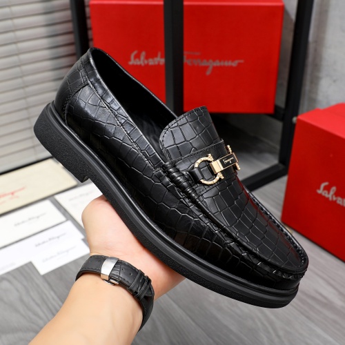 Replica Salvatore Ferragamo Leather Shoes For Men #1226276 $88.00 USD for Wholesale