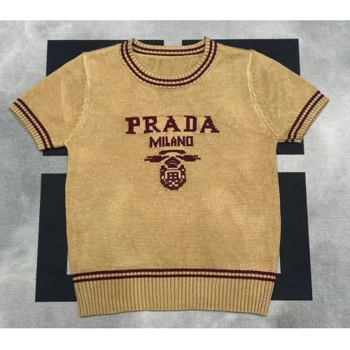 Wholesale Prada Sweater Short Sleeved For Women #1228551 $56.00 USD, Wholesale Quality Replica Prada Sweater