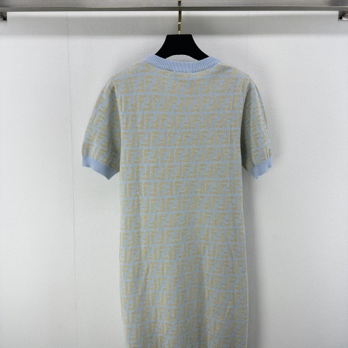 Replica Fendi Dresses Short Sleeved For Women #1228681 $100.00 USD for Wholesale