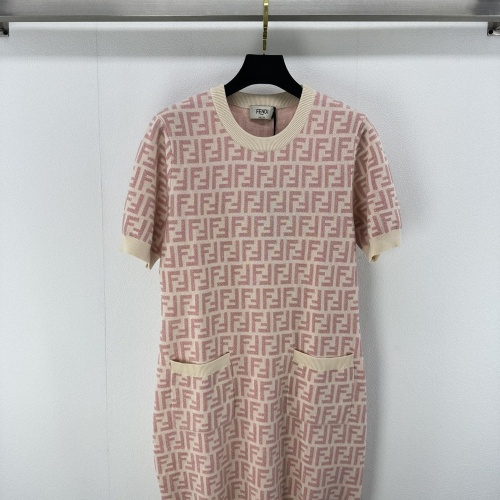 Wholesale Fendi Dresses Short Sleeved For Women #1228682 $100.00 USD, Wholesale Quality Replica Fendi Dresses