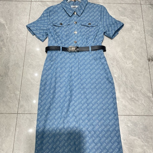 Wholesale MIU MIU Dresses Short Sleeved For Women #1228706 $98.00 USD, Wholesale Quality Replica MIU MIU Dresses