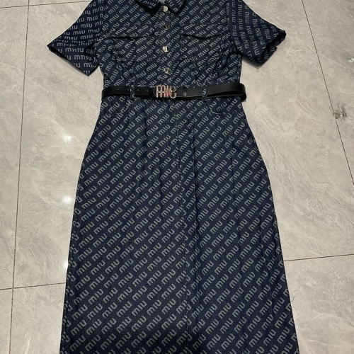 Wholesale MIU MIU Dresses Short Sleeved For Women #1228708 $98.00 USD, Wholesale Quality Replica MIU MIU Dresses