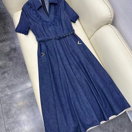 Replica Valentino Dresses Short Sleeved For Women #1228722 $135.00 USD for Wholesale