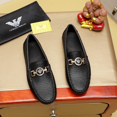 Wholesale Armani Leather Shoes For Men #1230245 $68.00 USD, Wholesale Quality Replica Armani Leather Shoes