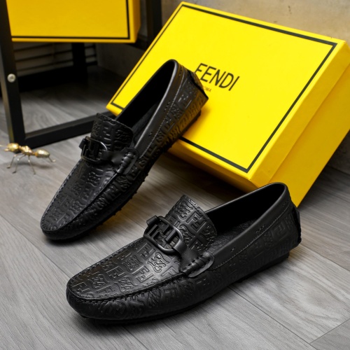 Wholesale Fendi Leather Shoes For Men #1230300 $72.00 USD, Wholesale Quality Replica Fendi Leather Shoes