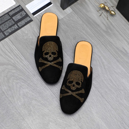 Wholesale Philipp Plein PP Slippers For Men #1230348 $72.00 USD, Wholesale Quality Replica Philipp Plein PP Slippers