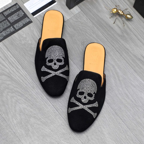 Wholesale Philipp Plein PP Slippers For Men #1230349 $72.00 USD, Wholesale Quality Replica Philipp Plein PP Slippers