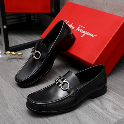 Replica Salvatore Ferragamo Leather Shoes For Men #1230363 $82.00 USD for Wholesale