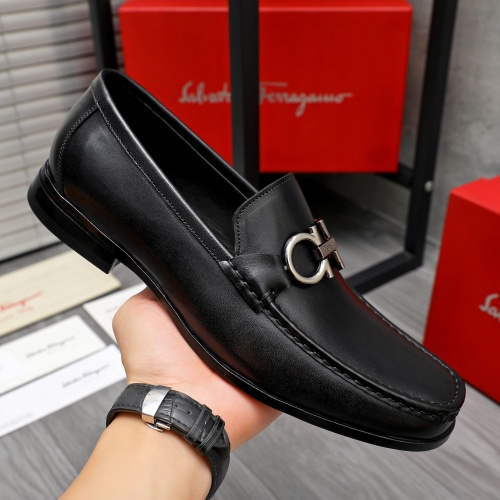 Replica Salvatore Ferragamo Leather Shoes For Men #1230363 $82.00 USD for Wholesale