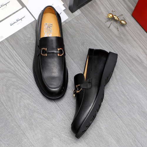 Replica Salvatore Ferragamo Leather Shoes For Men #1230371 $88.00 USD for Wholesale