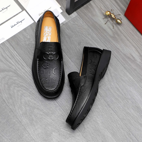 Replica Salvatore Ferragamo Leather Shoes For Men #1230372 $88.00 USD for Wholesale