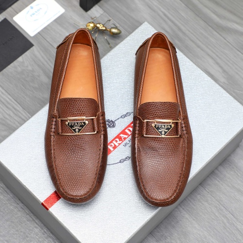 Wholesale Prada Leather Shoes For Men #1230374 $68.00 USD, Wholesale Quality Replica Prada Leather Shoes