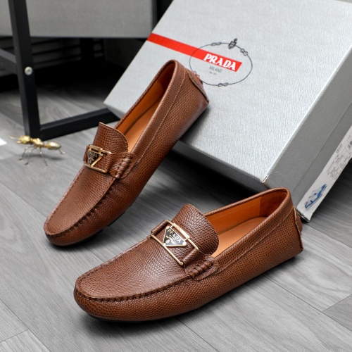 Replica Prada Leather Shoes For Men #1230374 $68.00 USD for Wholesale