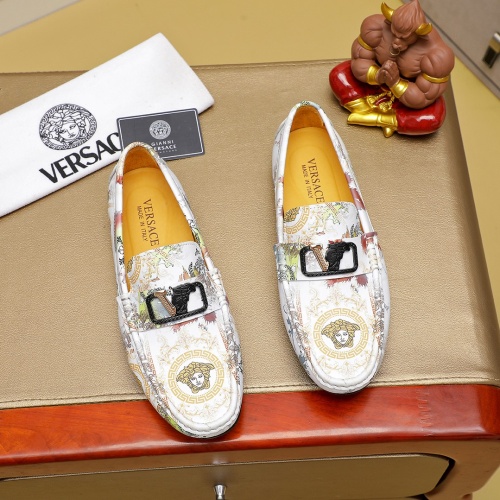 Wholesale Versace Leather Shoes For Men #1230699 $68.00 USD, Wholesale Quality Replica Versace Leather Shoes