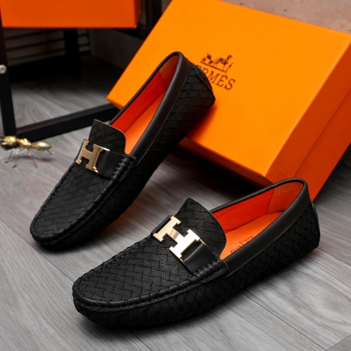 Replica Hermes Leather Shoes For Men #1230705 $68.00 USD for Wholesale