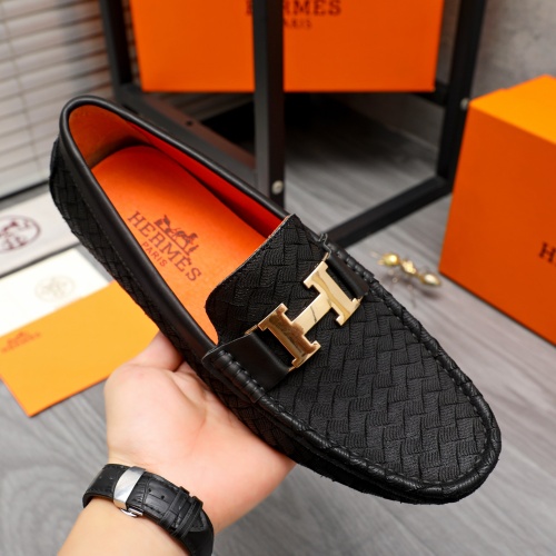 Replica Hermes Leather Shoes For Men #1230705 $68.00 USD for Wholesale