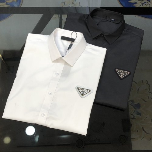 Replica Prada Shirts Short Sleeved For Men #1230735 $42.00 USD for Wholesale