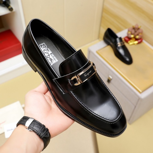 Replica Salvatore Ferragamo Leather Shoes For Men #1230741 $85.00 USD for Wholesale