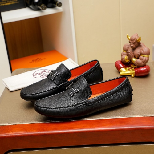 Replica Hermes Leather Shoes For Men #1230748 $72.00 USD for Wholesale