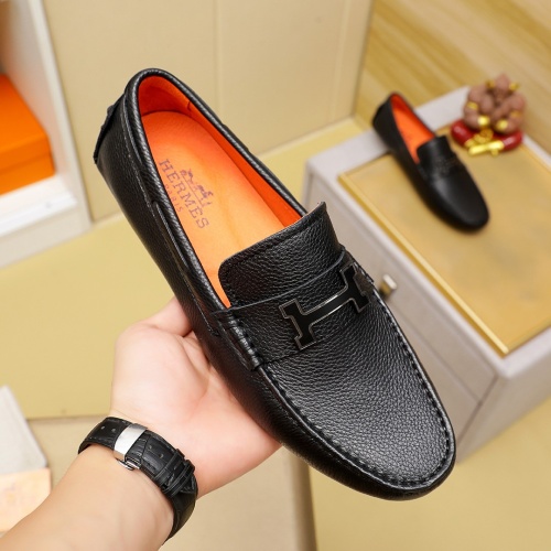 Replica Hermes Leather Shoes For Men #1230748 $72.00 USD for Wholesale