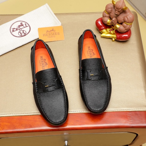 Wholesale Hermes Leather Shoes For Men #1230749 $72.00 USD, Wholesale Quality Replica Hermes Leather Shoes