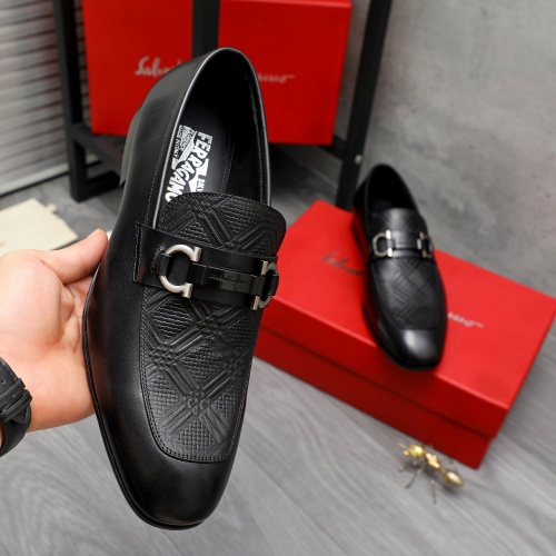 Replica Salvatore Ferragamo Leather Shoes For Men #1230852 $82.00 USD for Wholesale