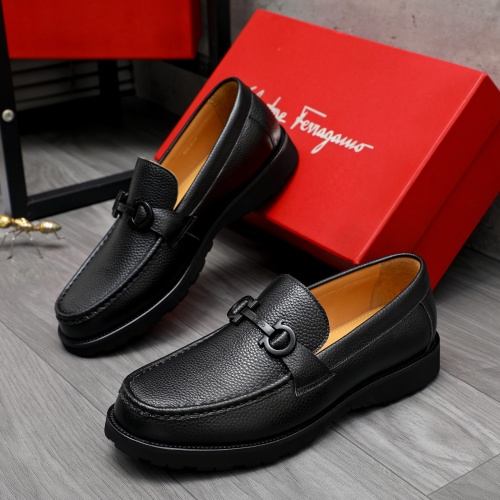 Wholesale Salvatore Ferragamo Leather Shoes For Men #1230855 $88.00 USD, Wholesale Quality Replica Salvatore Ferragamo Leather Shoes