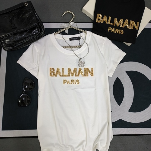 Wholesale Balmain T-Shirts Short Sleeved For Women #1231027 $32.00 USD, Wholesale Quality Replica Balmain T-Shirts