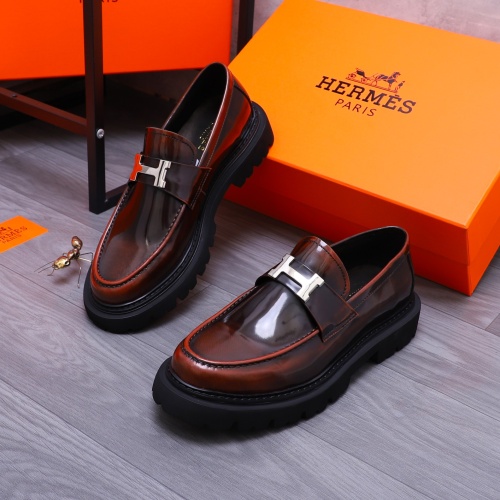 Wholesale Hermes Leather Shoes For Men #1231224 $118.00 USD, Wholesale Quality Replica Hermes Leather Shoes