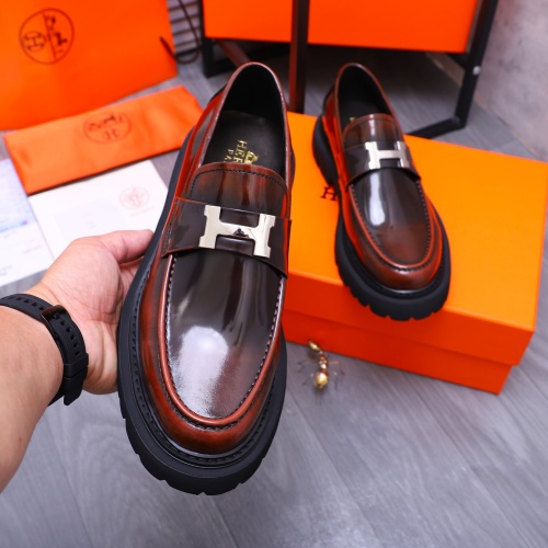 Replica Hermes Leather Shoes For Men #1231224 $118.00 USD for Wholesale