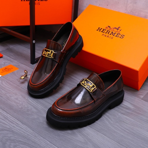 Wholesale Hermes Leather Shoes For Men #1231226 $118.00 USD, Wholesale Quality Replica Hermes Leather Shoes