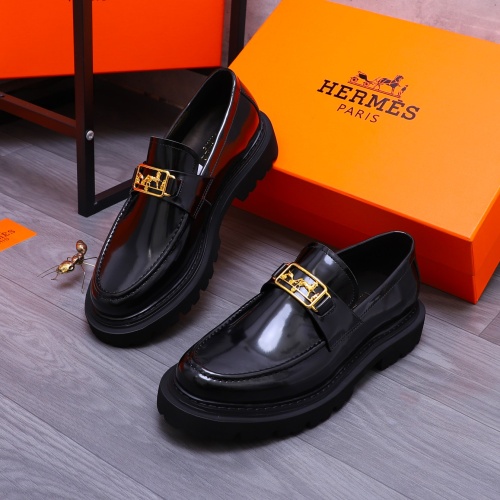 Wholesale Hermes Leather Shoes For Men #1231227 $118.00 USD, Wholesale Quality Replica Hermes Leather Shoes