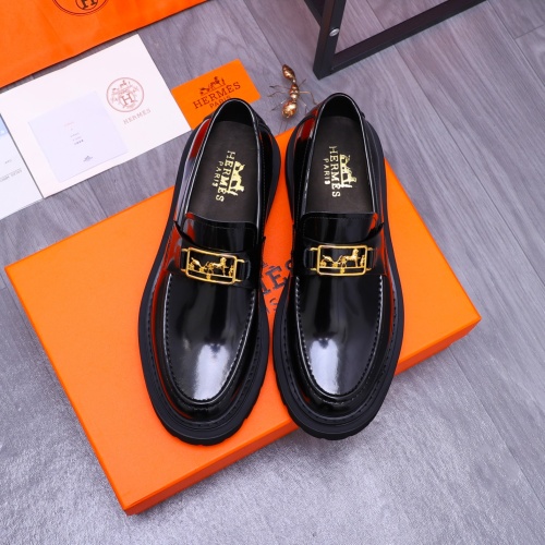 Replica Hermes Leather Shoes For Men #1231227 $118.00 USD for Wholesale