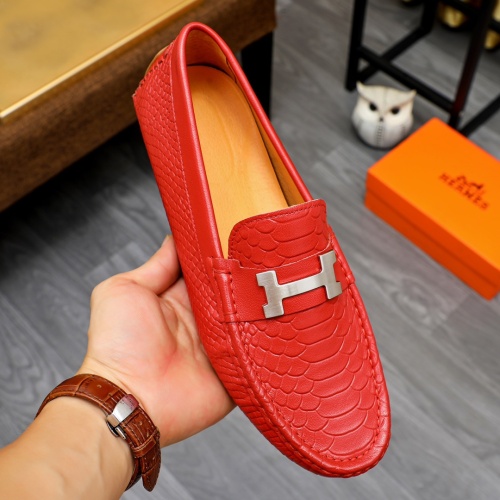 Replica Hermes Leather Shoes For Men #1231629 $68.00 USD for Wholesale