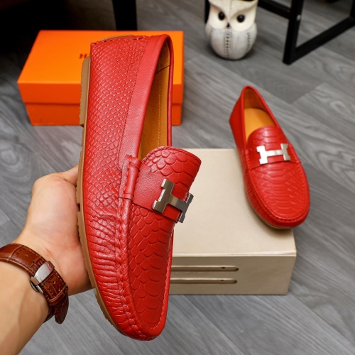 Replica Hermes Leather Shoes For Men #1231629 $68.00 USD for Wholesale