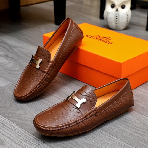 Wholesale Hermes Leather Shoes For Men #1231630 $68.00 USD, Wholesale Quality Replica Hermes Leather Shoes