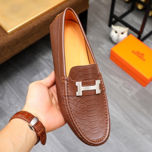 Replica Hermes Leather Shoes For Men #1231630 $68.00 USD for Wholesale