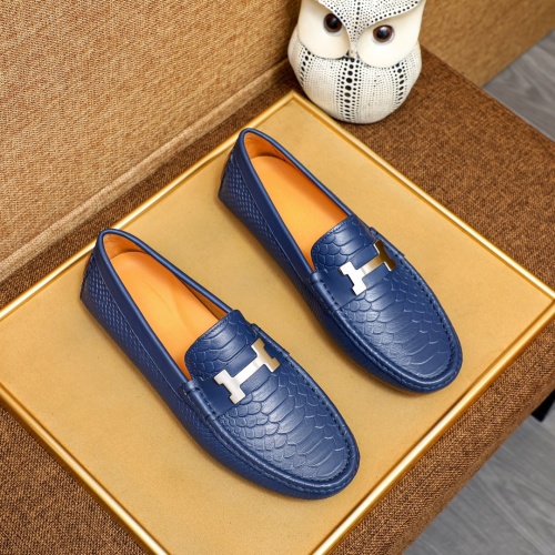 Replica Hermes Leather Shoes For Men #1231633 $68.00 USD for Wholesale