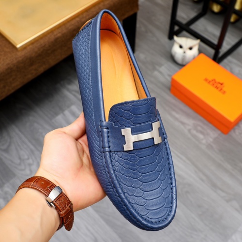 Replica Hermes Leather Shoes For Men #1231633 $68.00 USD for Wholesale