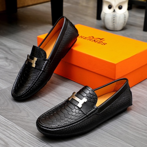 Wholesale Hermes Leather Shoes For Men #1231636 $68.00 USD, Wholesale Quality Replica Hermes Leather Shoes