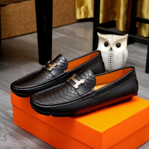 Replica Hermes Leather Shoes For Men #1231636 $68.00 USD for Wholesale