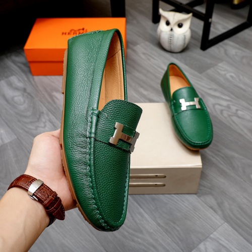 Replica Hermes Leather Shoes For Men #1231650 $68.00 USD for Wholesale