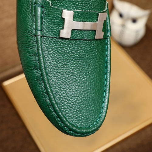 Replica Hermes Leather Shoes For Men #1231650 $68.00 USD for Wholesale