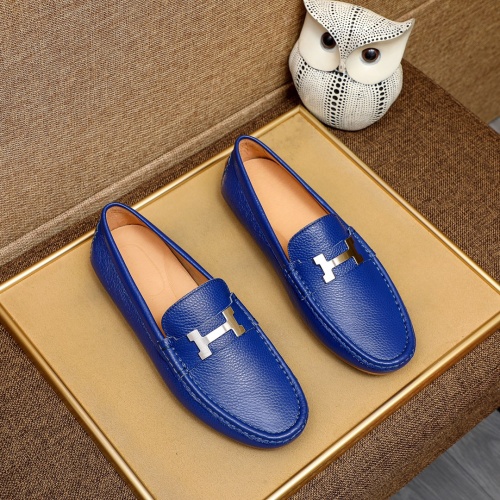 Replica Hermes Leather Shoes For Men #1231651 $68.00 USD for Wholesale