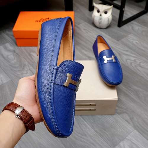 Replica Hermes Leather Shoes For Men #1231651 $68.00 USD for Wholesale