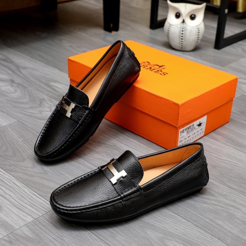 Wholesale Hermes Leather Shoes For Men #1231665 $68.00 USD, Wholesale Quality Replica Hermes Leather Shoes