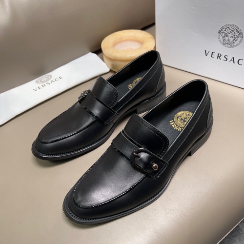 Wholesale Versace Leather Shoes For Men #1231690 $76.00 USD, Wholesale Quality Replica Versace Leather Shoes